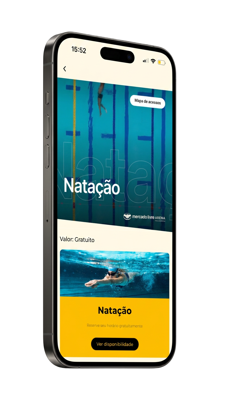 Placeholder — tela de programação do aplicativo Mercado Livre Arena Pacaembu